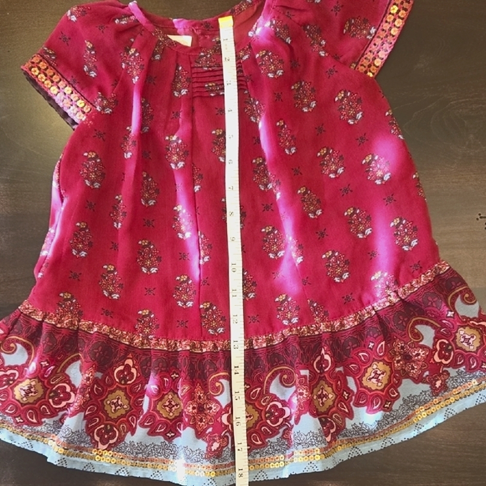 Monsoon London Dress From India Fabric & Style To Die For 12-18 Mos BOHO WHIMSY! - Picture 3 of 16